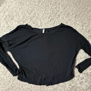 Fabletics Black Lightweight Wide Neck Workout  oversized, cropped cooling thin